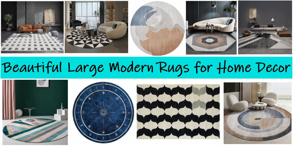 Modern Living Room Rug Ideas, Round Area Rugs, Large Geometric Modern Rugs, Living Room Rug Placement, Contemporary Mid Century Rugs