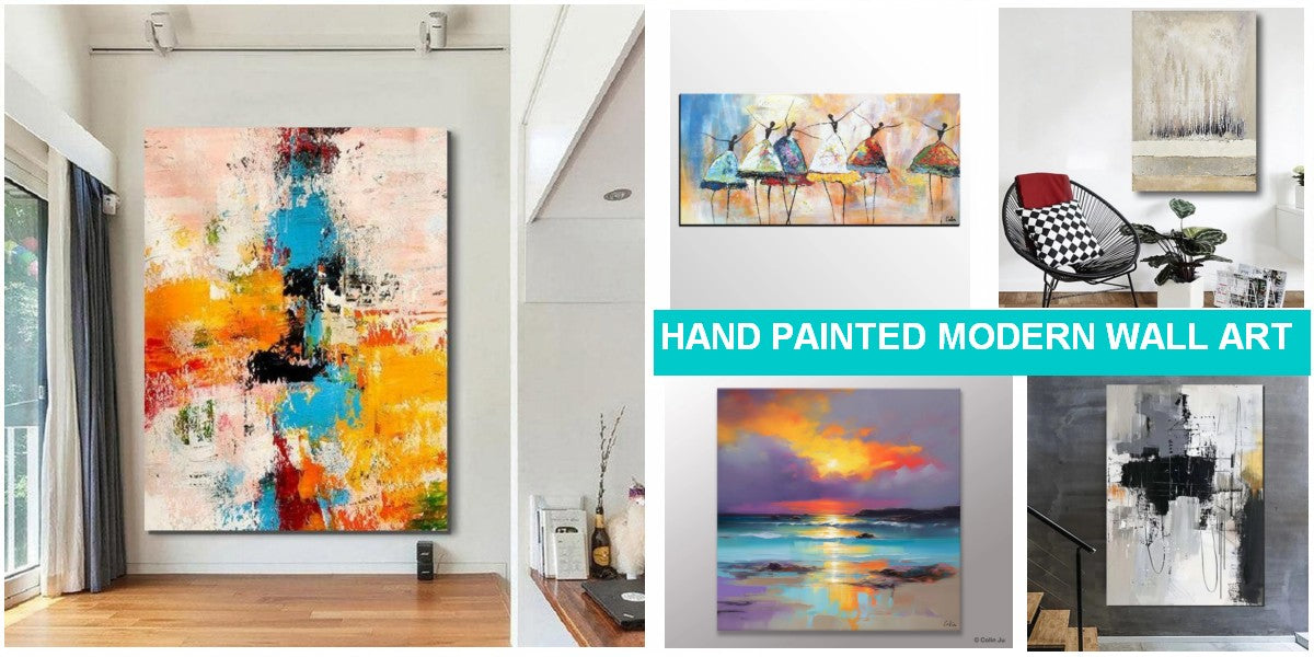 Extra Large Paintings for Living Room, Abstract Wall Art Paintings, Hu ...