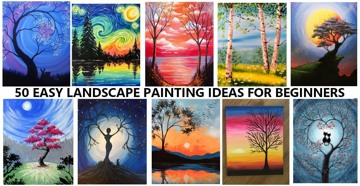 50 Easy Landscape Painting Ideas, Easy Acrylic Paintings for