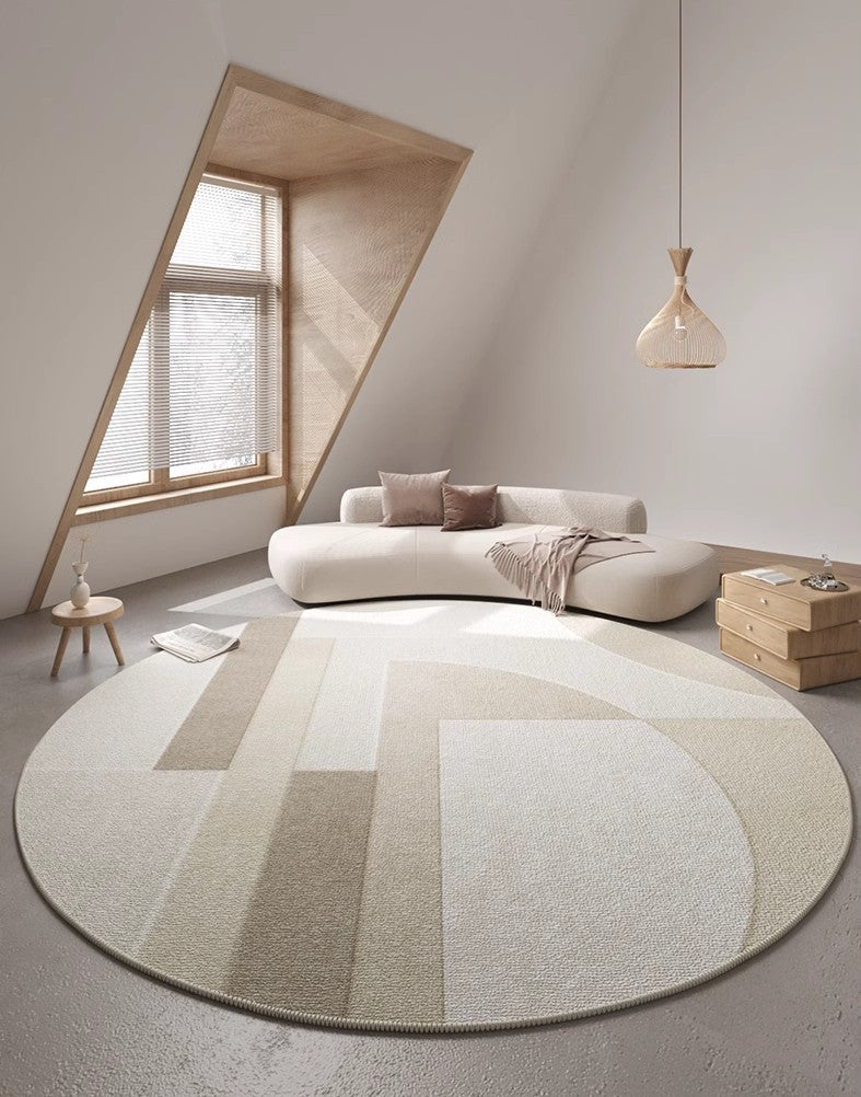 Contemporary Modern Rug Ideas for Living Room, Round Rugs under Coffee