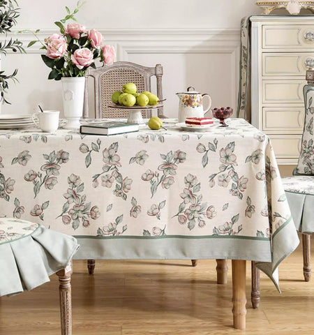 Peach Blossom Table Cover, Rectangular Tablecloth for Dining Table, Extra Large Modern Tablecloth, Square Linen Tablecloth for Coffee Table-Paintingforhome