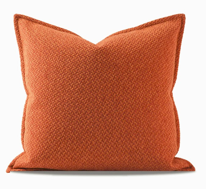 Orange Square Modern Throw Pillows for Couch, Large Contemporary