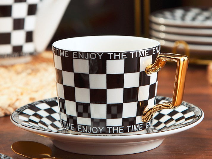 Creative Ceramic Coffee Cups for Office, Beautiful British Tea Cups, C   Paintingforhome