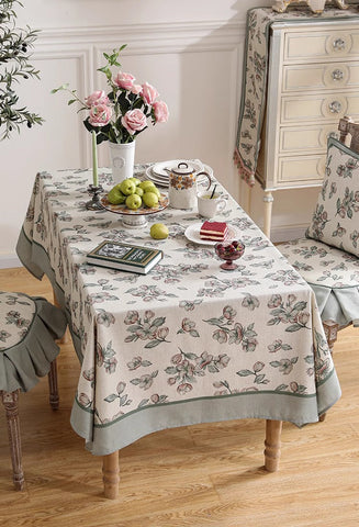 Extra Large Modern Tablecloth, Peach Blossom Table Cover, Rectangular Tablecloth for Dining Table, Square Linen Tablecloth for Coffee Table-Paintingforhome