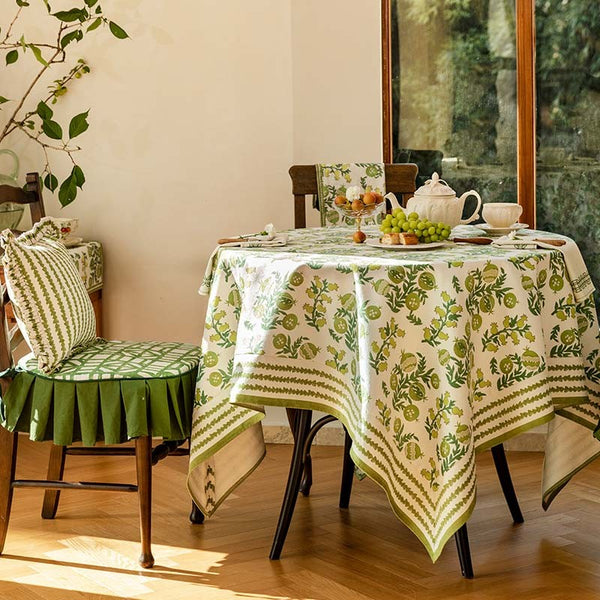 Canterbury Bell and Pomegranate Table Covers for Round Table, Large Modern Rectangle Tablecloth for Dining Table, Farmhouse Table Cloth for Oval Table-Paintingforhome