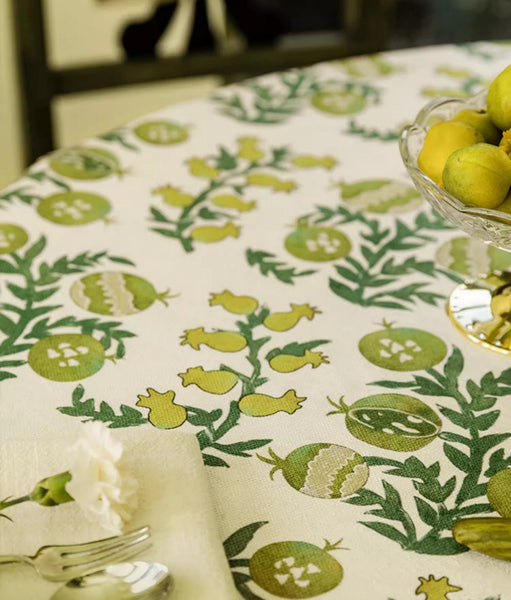 Canterbury Bell and Pomegranate Table Covers for Round Table, Large Modern Rectangle Tablecloth for Dining Table, Farmhouse Table Cloth for Oval Table-Paintingforhome