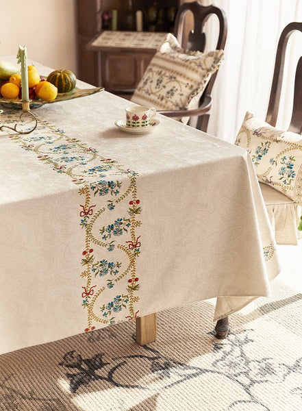 Spring Flower Table Covers for Round Table, Large Modern Rectangle Tablecloth for Dining Table, Farmhouse Table Cloth for Oval Table, Square Tablecloth for Kitchen-Paintingforhome
