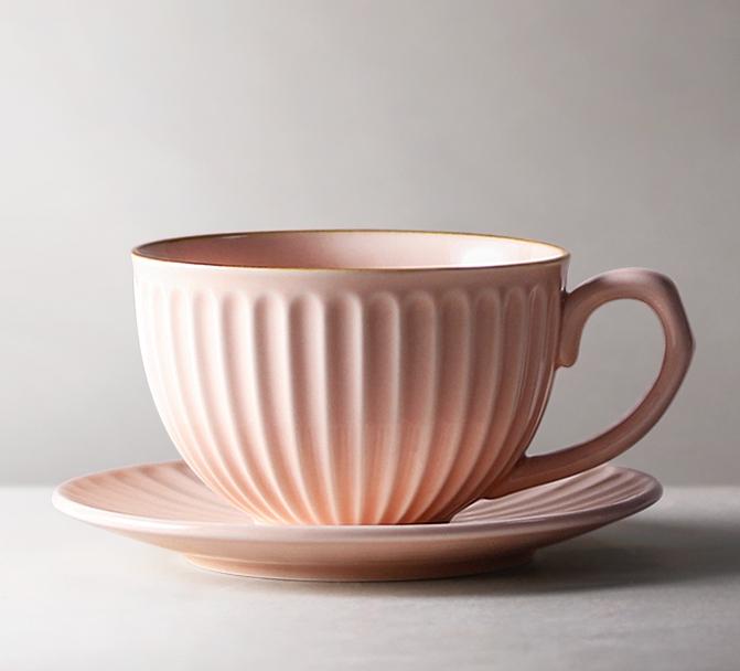 Pink Pottery Coffee Cups, Cappuccino Coffee Mug, Latte Coffee Cup, Whi –  Paintingforhome