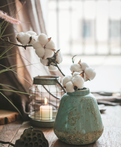 Cotton Branch, Table Centerpiece, Spring Artificial Floral for Dining Room, Bedroom Flower Arrangement Ideas, Simple Modern Flower Arrangement Ideas for Home Decoration-Paintingforhome