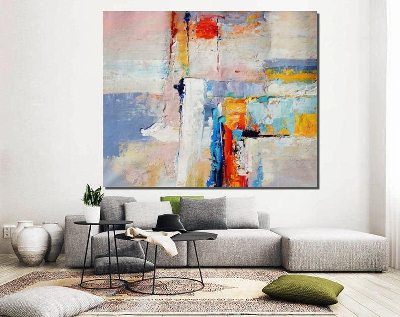 Large Acrylic Painting, Simple Canvas Painting, Abstract Painting