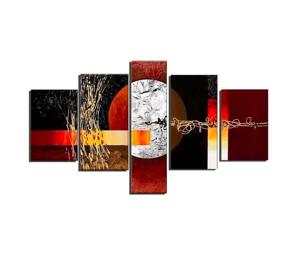 Multiple Wall Art Paintings, Red and Black Abstract Painting, Large Painting for Sale, Modern Abstract Paintings-Paintingforhome