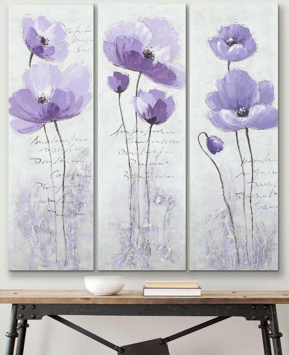 Purple Flower Dream Canvas Wall Art Print, Floral Artwork Poster Flower  Canvas art Print, Modern X-Ray Wall Painting For Living Room Decor, Design  By
