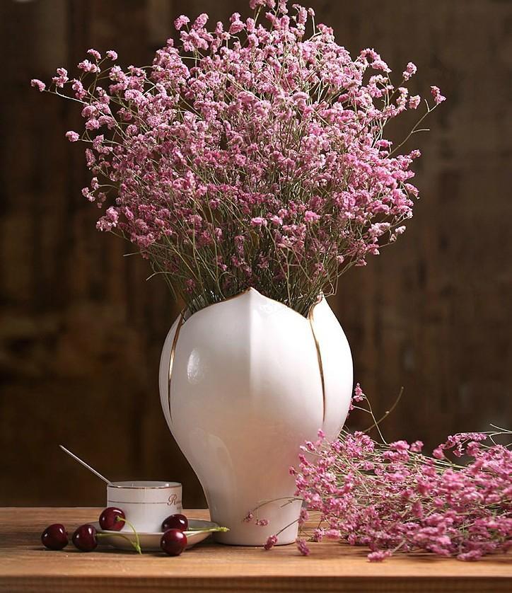 Dried Pink flowers in a vase