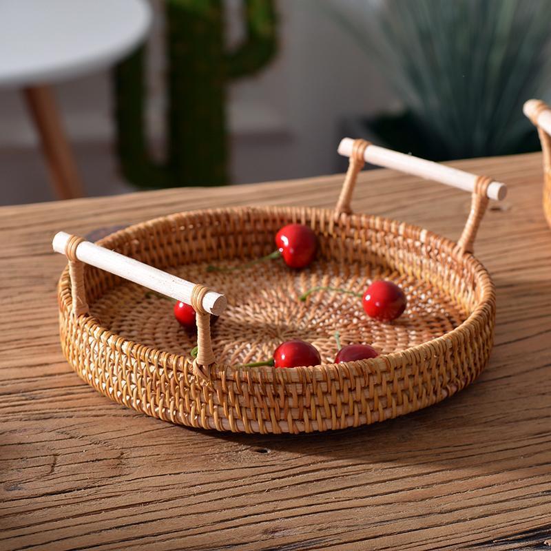 Wicker Storage Baskets, Handmade Woven Basket for bathroom, 3-Pack