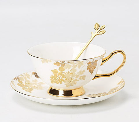 Beautiful British Tea Cups, Traditional English Tea Cups and Saucers, Bone China Porcelain Tea Cup Set, Elegant Ceramic Coffee Cups-Paintingforhome