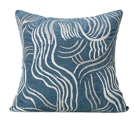 Blue Modern Sofa Pillow, Modern Throw Pillows, Modern Throw Pillow for Couch, Blue Decorative Pillow, Throw Pillow for Living Room-Paintingforhome
