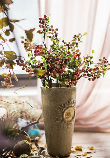 Cranberry Fruit Branch, Flower Arrangement Ideas for Living Room, Unique Artificial Flowers for Home Decoration, Spring Artificial Floral for Bedroom-Paintingforhome