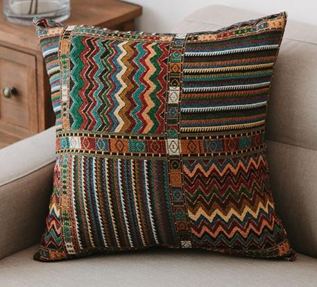 Large Decorative Throw Pillows, Bohemian Decorative Sofa Pillows, Geometric Pattern Chenille Throw Pillow for Living Room-Paintingforhome