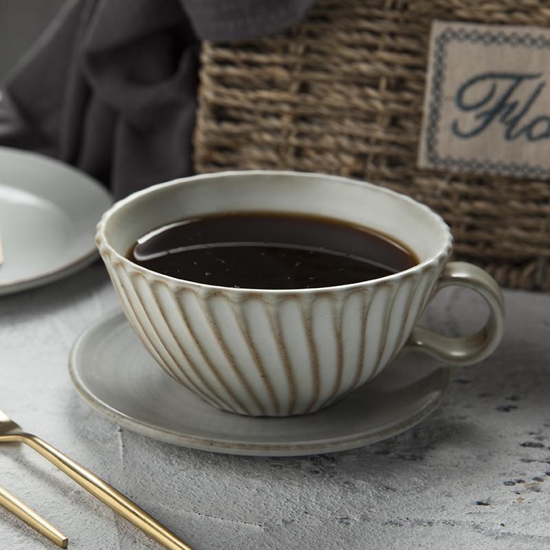 Gray Pottery Coffee Cups, Cappuccino Coffee Mug, Latte Coffee Cup, Bre –  Paintingforhome