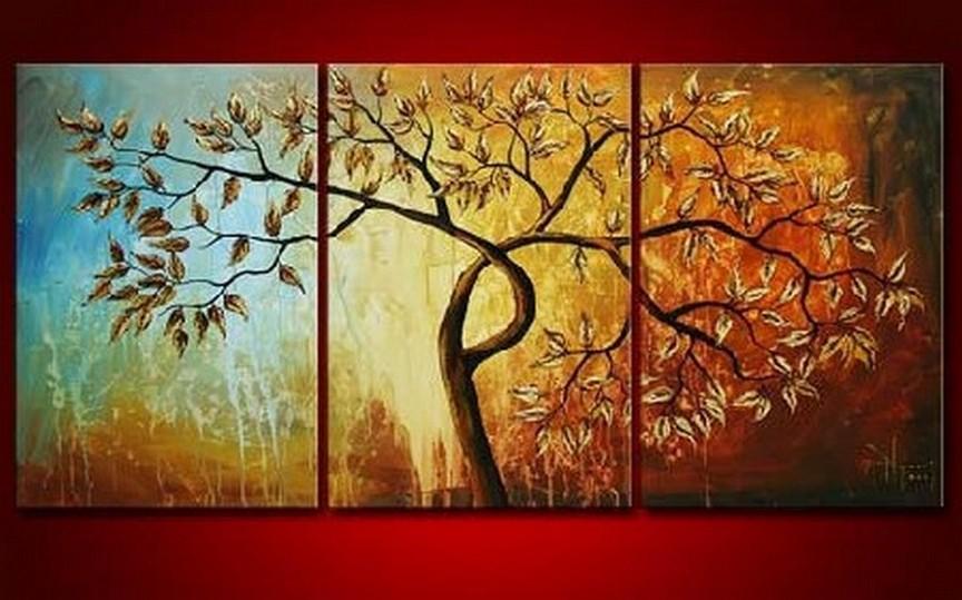 Canvas Painting, Original Art, Abstract Oil Painting, 3 Piece Wall Art