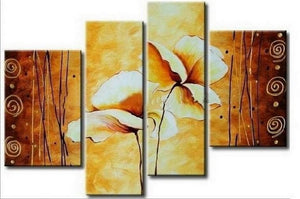 Abstract Art, Lotus Flower Painting, Large Painting, Abstract Painting, Dining Room Wall Art, Modern Art, Wall Art, Contemporary Art-Paintingforhome