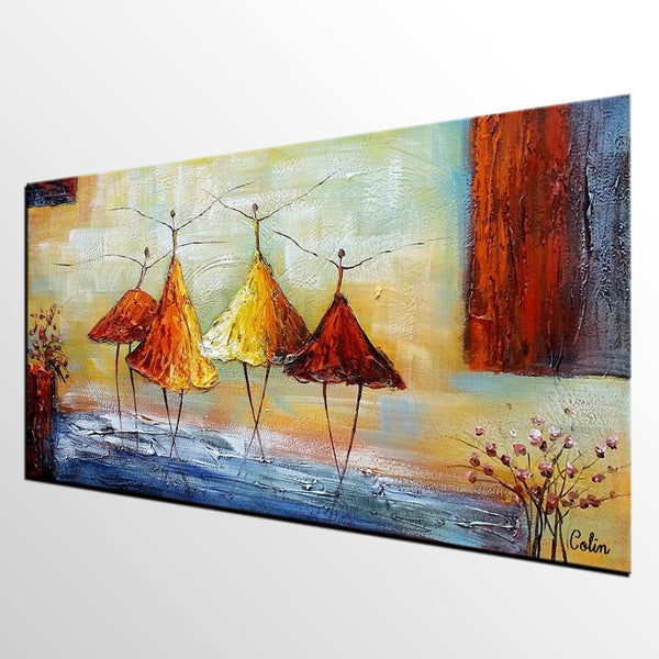 Abstract Modern Painting, Ballet Dancer Painting, Dancing Painting, Heavy Texture Art Paintings, Acrylic Painting for Dining Room,Custom Art-Paintingforhome