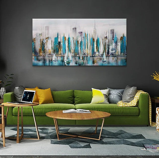 Cityscape Painting, Contemporary Painting, Living Room Wall Painting, –  Paintingforhome