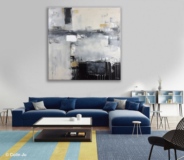 Abstract Canvas Art for Living Room, Original Modern Acrylic Art, Modern Canvas Paintings, Extra Large Abstract Paintings for Dining Room-Paintingforhome