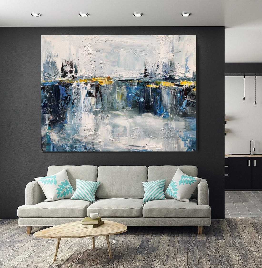 Living Room Wall Art Painting, Extra Large Acrylic Painting, Simple Mo, image size:1100x1127