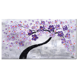Abstract Canvas Art, Flower Tree Painting, Painting on Sale, Dining Room Wall Art, Modern Artwork, Contemporary Art-Paintingforhome