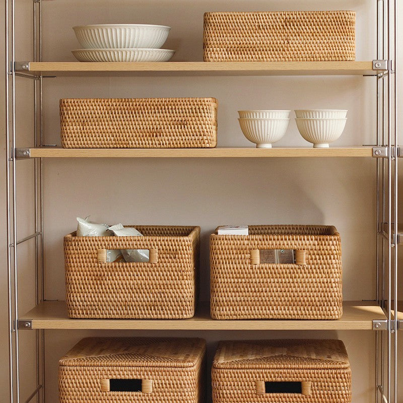 Storage Basket with Lid, Storage Baskets for Toys, Rectangular