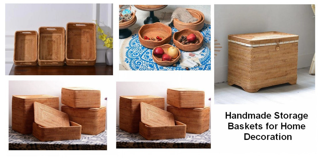 Rectangular Storage Basket for Kitchen and Bathroom, Round Storage Baskets, Extra Large Storage Basket