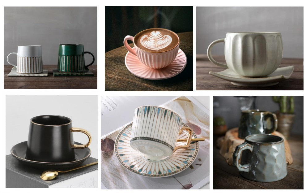 Beautiful Handmade Ceramic Coffee Cups and Coffee Mugs for Cafe, Creative Ceramic Mugs, Unique Ceramic Mugs, White Coffee Cups, Black Coffee Cups, Pottery Coffee Mugs