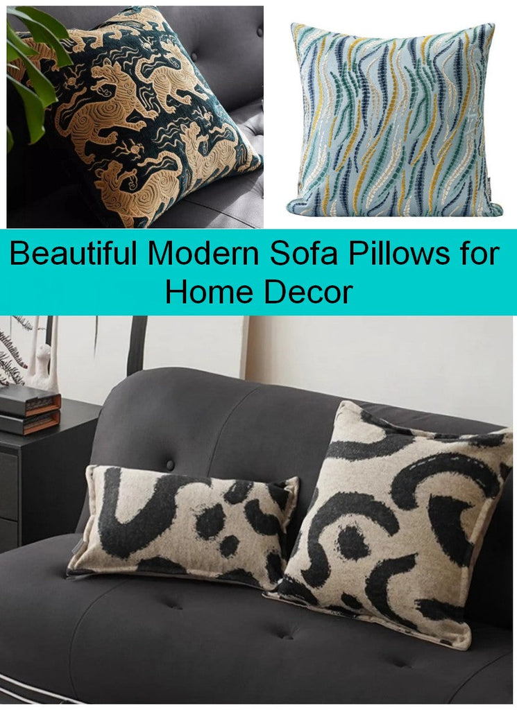 Contemporary Modern Sofa Pillows, Decorative Pillows for Couch, Geometric Modern Sofa Pillows, Large Square Pillows for Living Room, Modern Sofa Pillow Covers