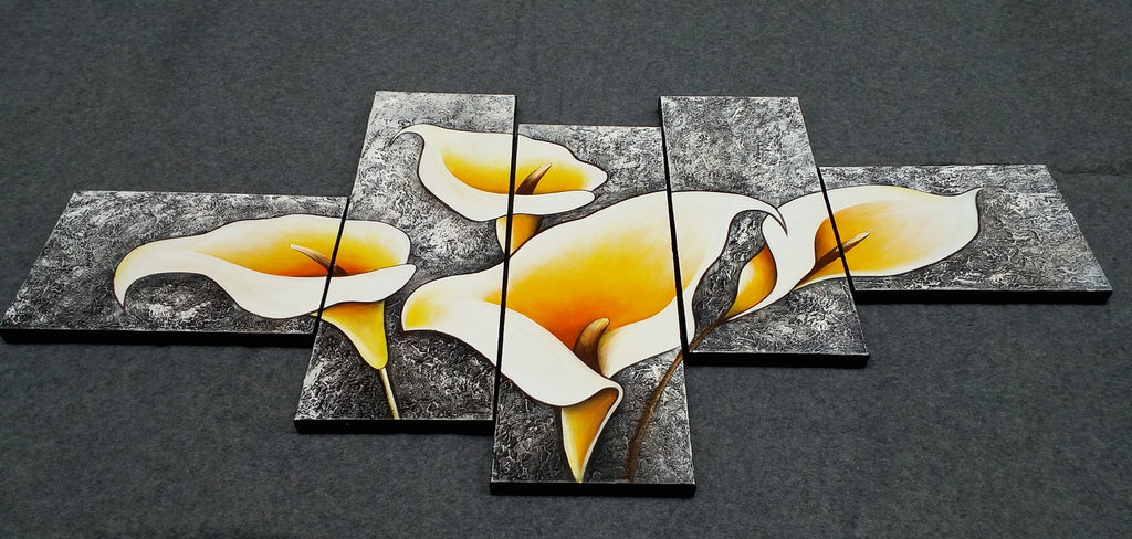Painting Samples of Calla Lily Flower Painting, 5 Piece Canvas Painting