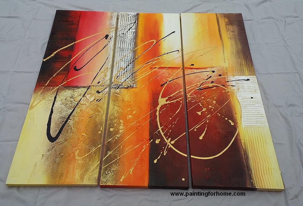 Samples of 3 Panel Abstract Wall Art for Home, 100% Hand Painted Art