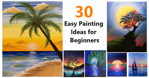 30 Easy Acrylic Painting Ideas for Beginners, Easy Landscape Paintings, Simple Oil Painting Ideas, Easy Canvas Painting Ideas, Easy Modern Paintings for Kids