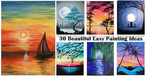 30 Easy Oil Paintings for Kids, Easy Modern Painting Ideas for Beginners, Easy Landscape Paintings, Simple Acrylic Painting Ideas, Easy Canvas Painting Ideas