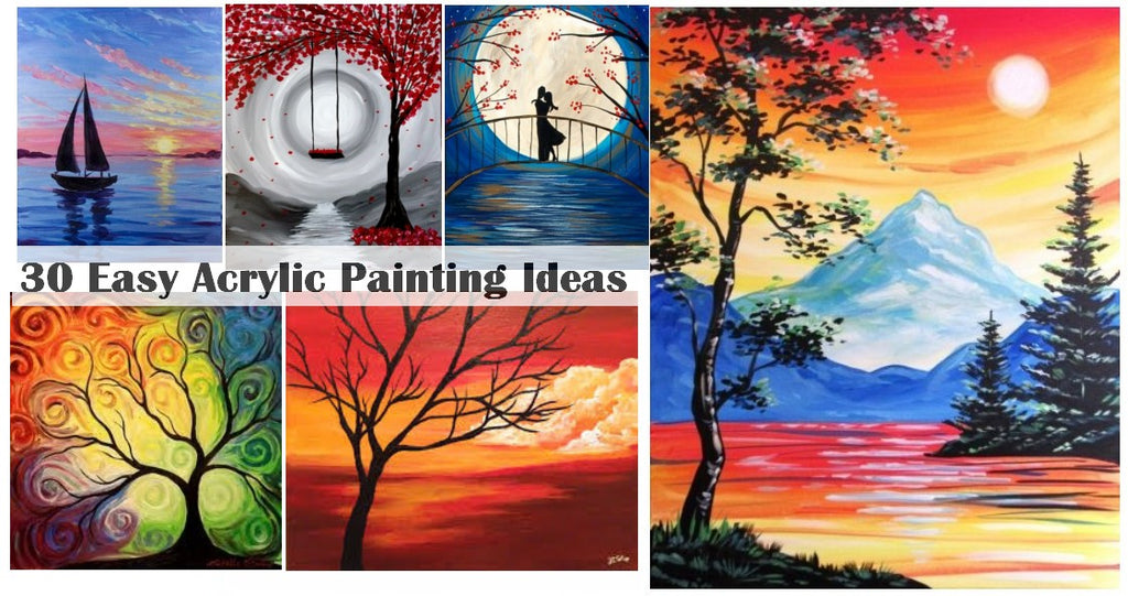 30 Easy Landscape Paintings, Simple Acrylic Painting Ideas, Easy Canvas Painting Ideas, Easy Painting Ideas for Beginners, Easy Modern Paintings for Kids