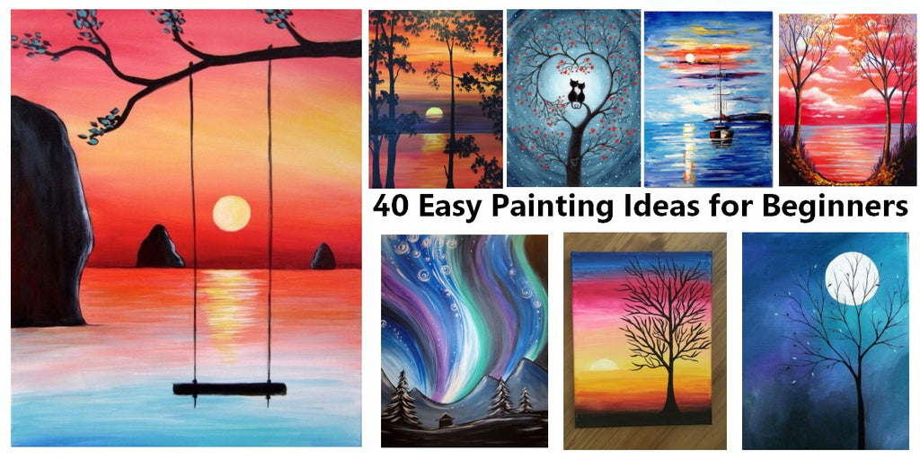 40 Simple Canvas Painting Ideas for Kids, Easy Acrylic Painting Ideas for Beginners, Easy Landscape Painting Ideas, Simple Modern Wall Art Painting Ideas