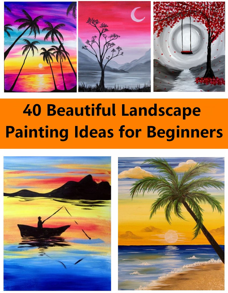 40 Easy Acrylic Painting Ideas for Beginners, Easy Landscape Painting Ideas for Kids, Simple Canvas Painting Ideas for Beginners, Simple Modern Painting Ideas