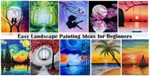 60 Easy Oil Painting Ideas for Beginners, Easy Landscape Painting Ideas, Simple Canvas Painting Ideas for Kids, Simple Modern Acrylic Painting Ideas
