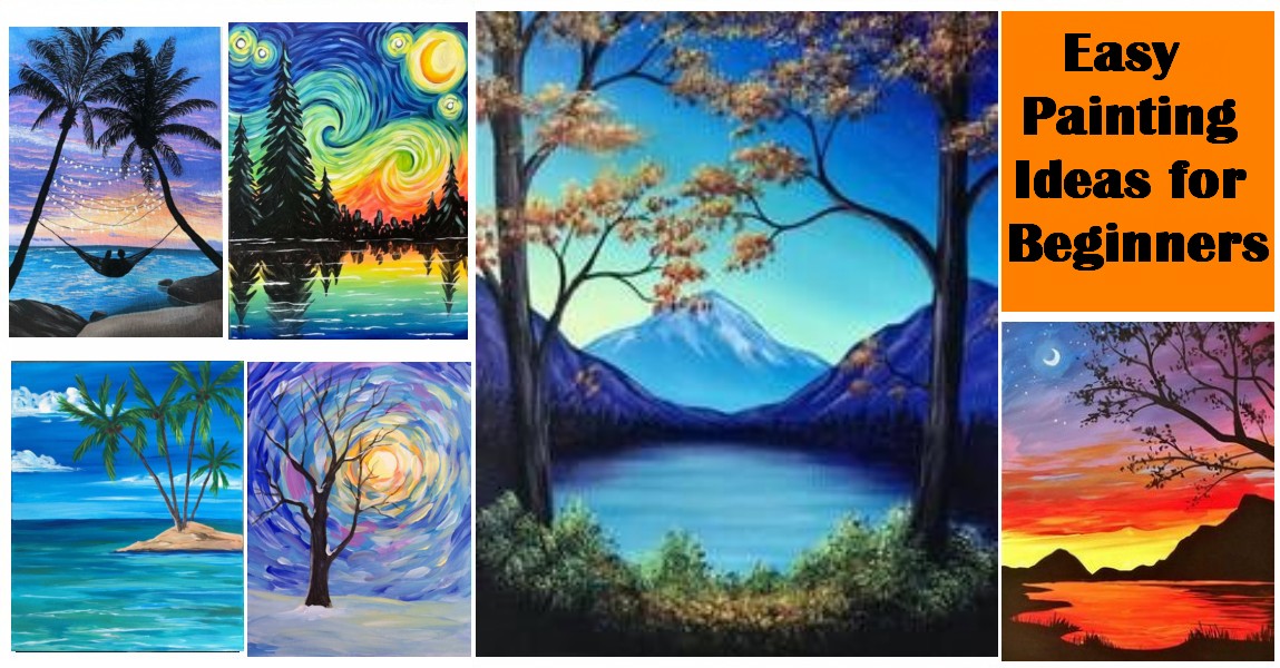 60 Easy Oil Painting Ideas for Beginners, Easy Landscape Painting Idea