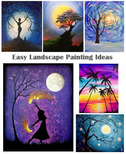 60 Easy Landscape Painting Ideas, Simple Canvas Painting Ideas for Kids, Easy Acrylic Painting Ideas for Beginners, Simple Modern Painting Ideas