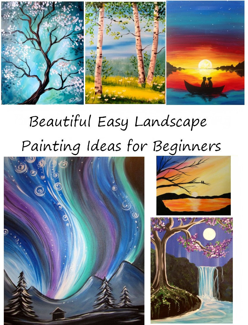 50 Easy DIY Painting Ideas, Easy Landscape Painting Ideas for Beginner ...