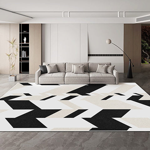 Large Modern Living Room Rugs, Geometric Modern Rugs for Dining Room, Abstract Contemporary Area Rugs for Bedroom-Paintingforhome