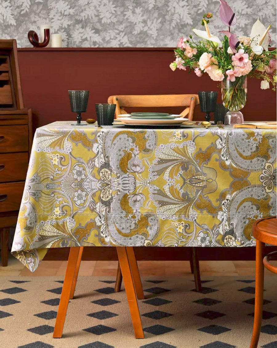 Farmhouse Table Cloth, Wedding Tablecloth, Square Tablecloth for Round Table, Dining Room Flower Table Cloths, Cotton Rectangular Table Covers for Kitchen-Paintingforhome