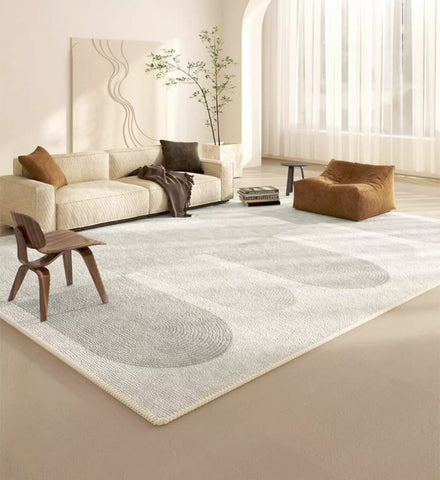 Geometric Modern Rugs for Living Room, Contemporary Abstract Rugs under Dining Room Table, Simple Modern Rugs, Large Modern Rugs for Bedroom-Paintingforhome