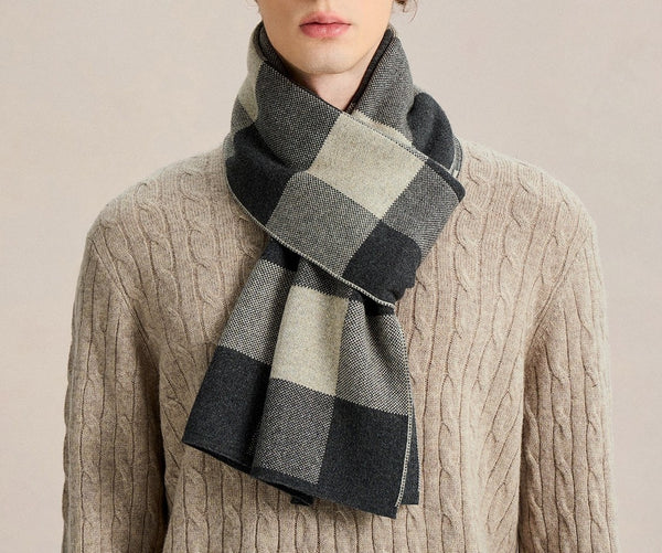 Soft Wool Scarf for Men, Men's Winter Scarf, Casual Fashion Scarf for Men, Men's Cashmere Scarf Winter, Business Formal Men Scarf Styles, Wool Scarf for Gentleman
