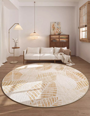 Contemporary Round Rugs for Dining Room, Round Carpets under Coffee Table, Modern Area Rugs for Bedroom, Circular Modern Rugs for Living Room-Paintingforhome